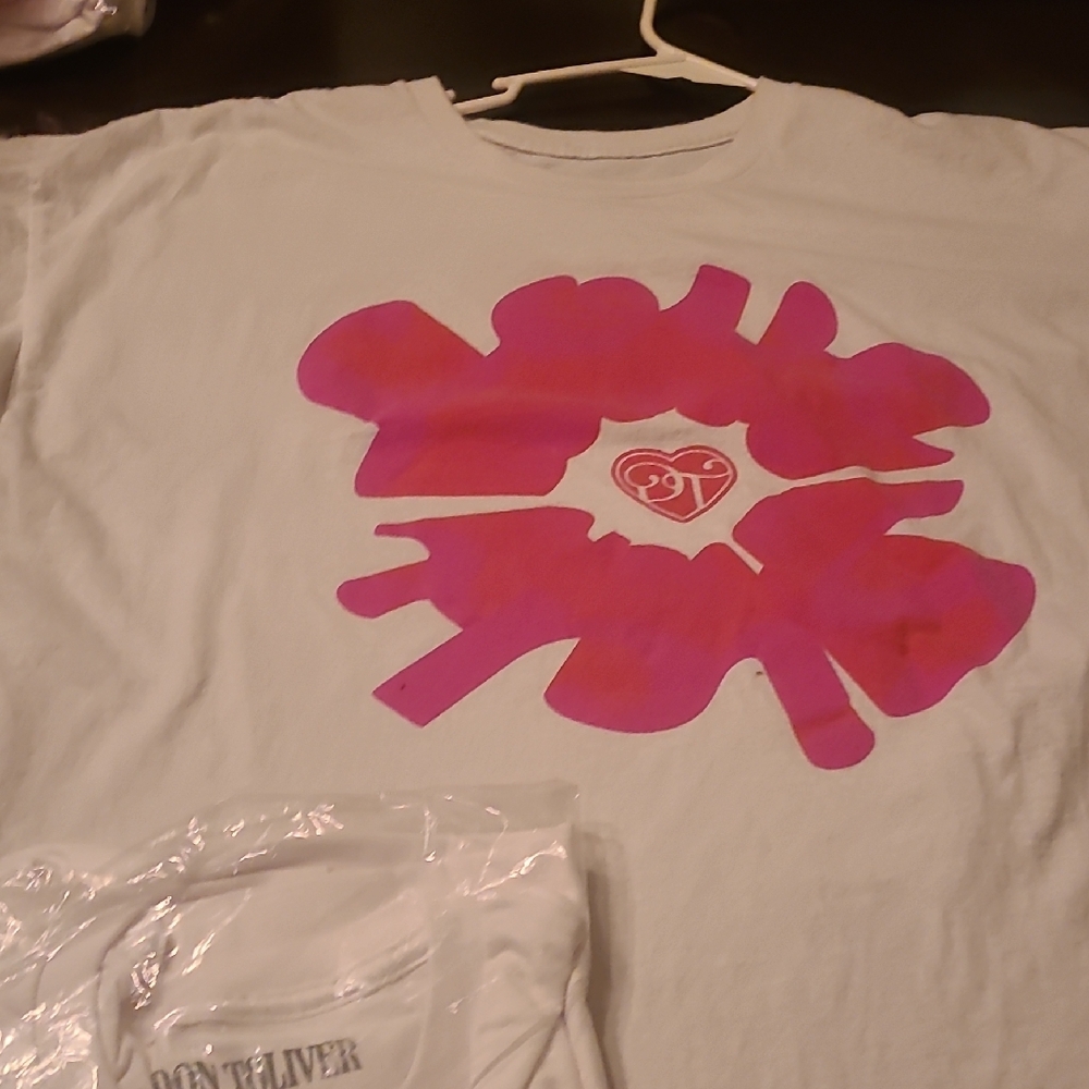 White and Pink Graphic Kids Shirt
